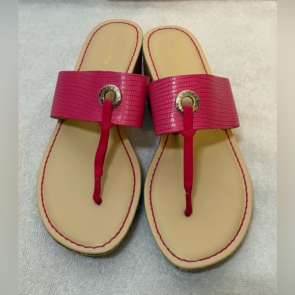 NWOT Liz Claiborne LC Lively Pink Slip on Wedge Sandals Size 9M - Picture 1 of 7